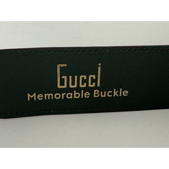 Gucci Double G Memorable Buckle Belt Pink and Green with Gold Hardware - Picture 3 of 6